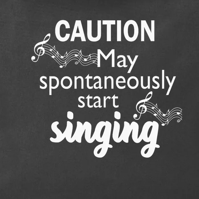 Singing Music Lover Gift Caution May Start Singing Zip Tote Bag