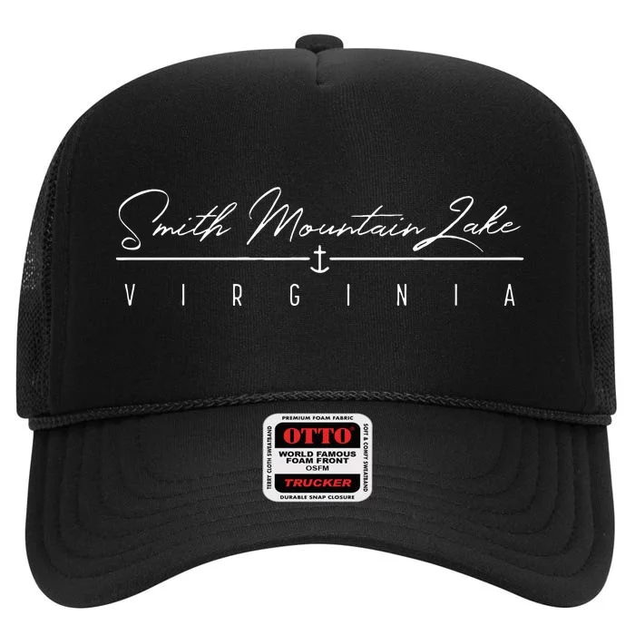 Smith Mountain Lake Va High Crown Mesh Trucker Hat