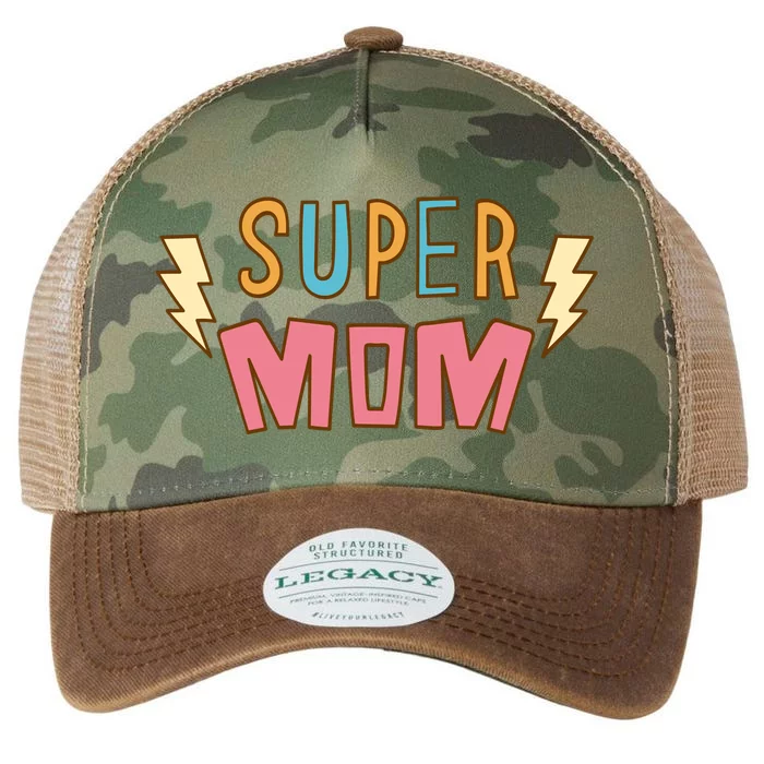 Super Mom Lighting Bolt Gift Legacy Tie Dye Trucker Hat