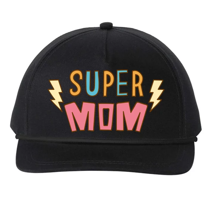 Super Mom Lighting Bolt Gift Snapback Five-Panel Rope Hat