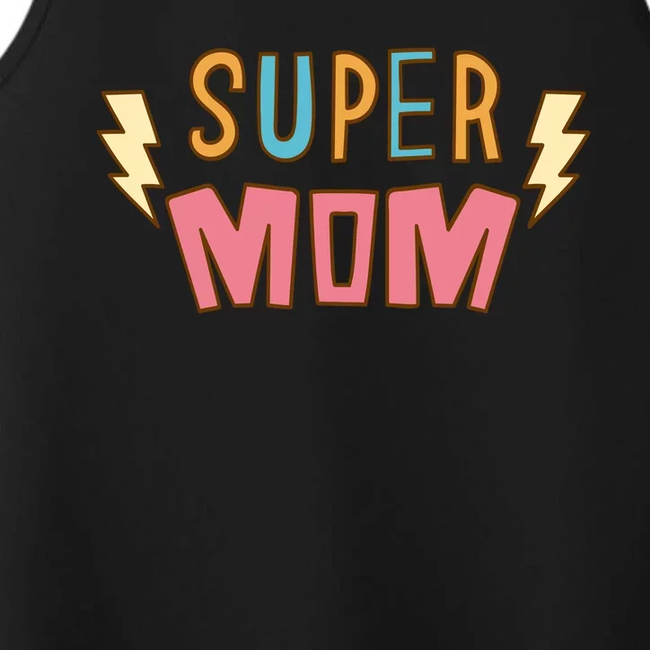 Super Mom Lighting Bolt Gift Performance Tank