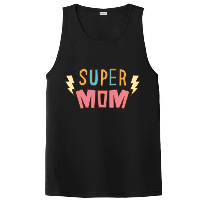 Super Mom Lighting Bolt Gift Performance Tank