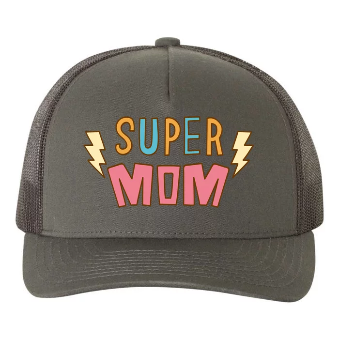 Super Mom Lighting Bolt Gift Yupoong Adult 5-Panel Trucker Hat