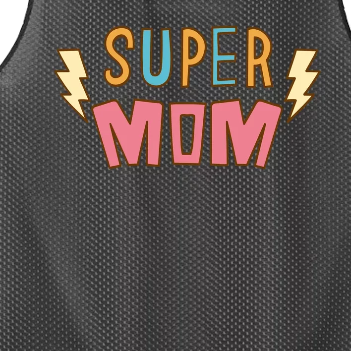 Super Mom Lighting Bolt Gift Mesh Reversible Basketball Jersey Tank