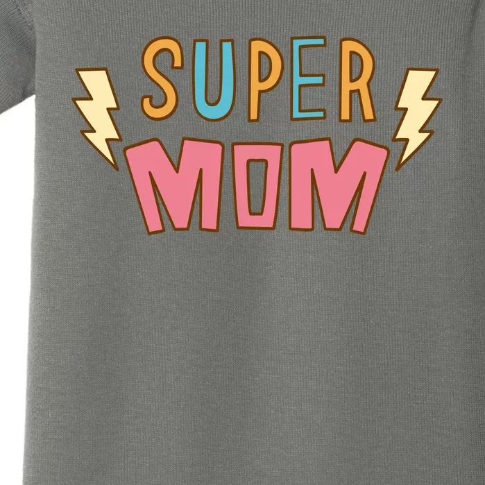 Super Mom Lighting Bolt Gift Baby Bodysuit