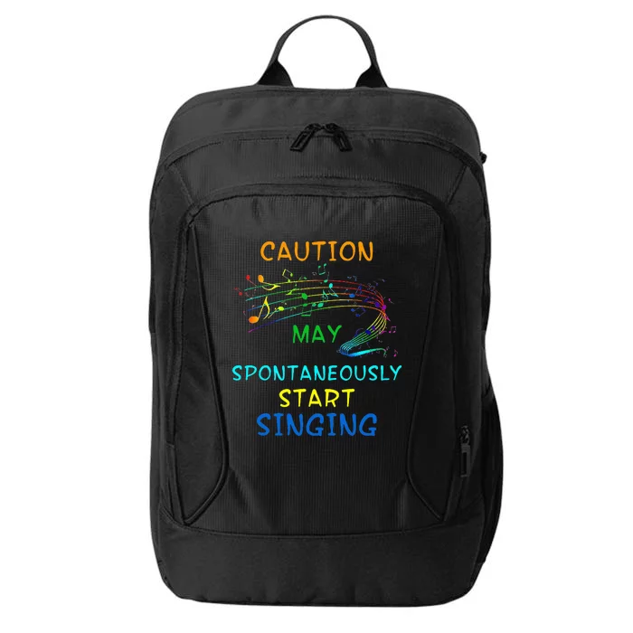 Singing Music Lover Caution May Start Singing City Backpack