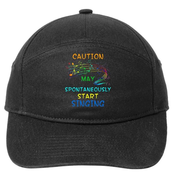 Singing Music Lover Caution May Start Singing 7-Panel Snapback Hat