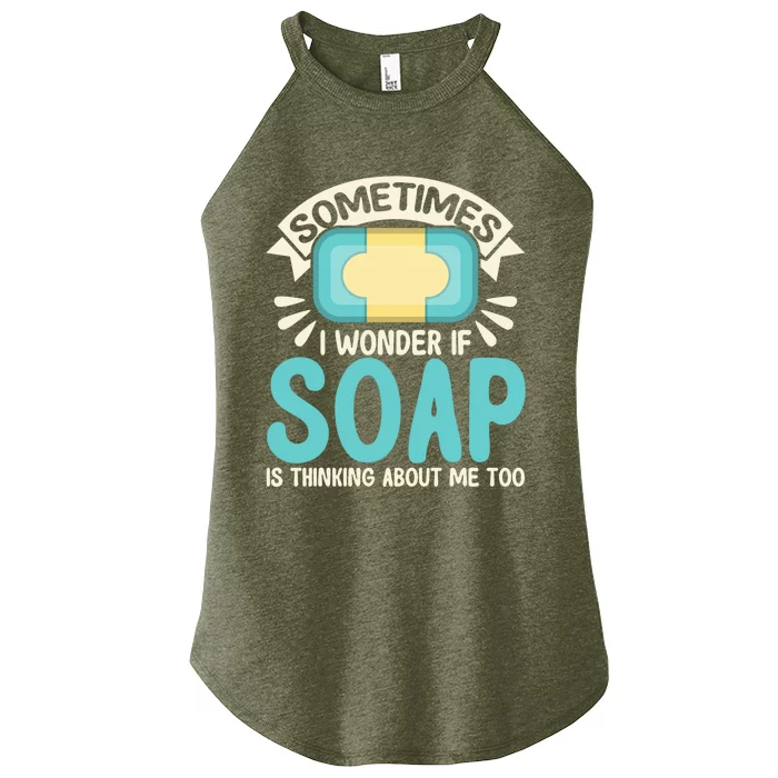 Soap Making Lovers I Wonder If Soap Maker Great Gift Women’s Perfect Tri Rocker Tank