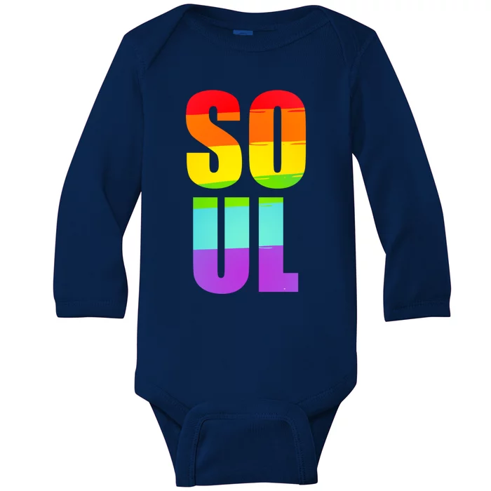 Soul Mate Lgbtq Pride Matching Gay Lesbian Couple Rainbow Gift Baby Long Sleeve Bodysuit