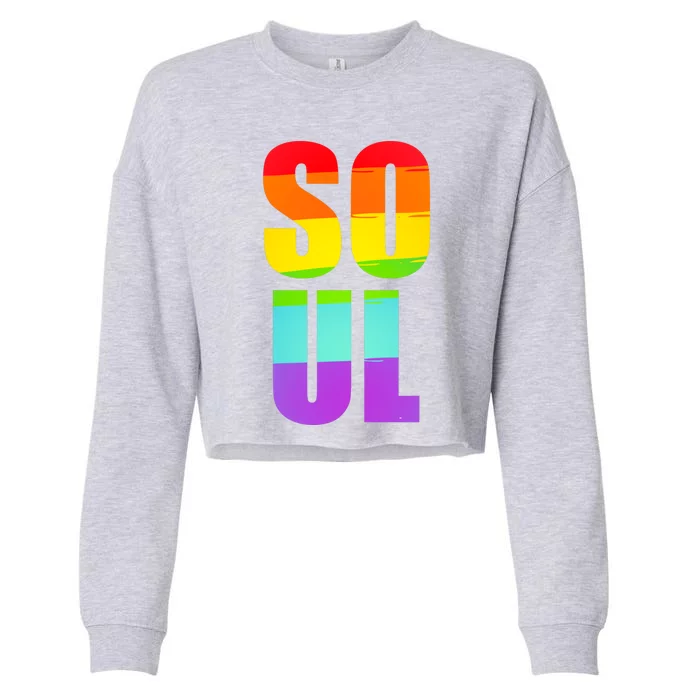 Soul Mate Lgbtq Pride Matching Gay Lesbian Couple Rainbow Gift Cropped Pullover Crew