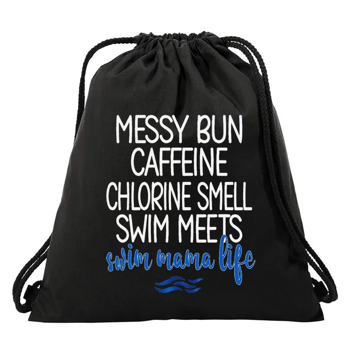 Swim Mama Life Funny Swim Mom Swimmer Mother Drawstring Bag