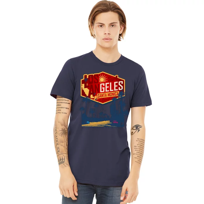 Santa Monica LA Los Angeles Retro Surf Beach Premium T-Shirt