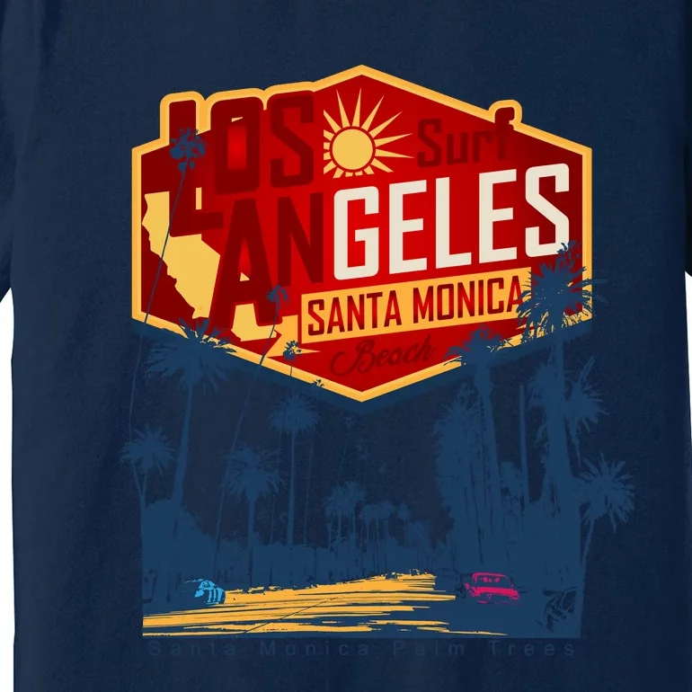 Santa Monica LA Los Angeles Retro Surf Beach Premium T-Shirt