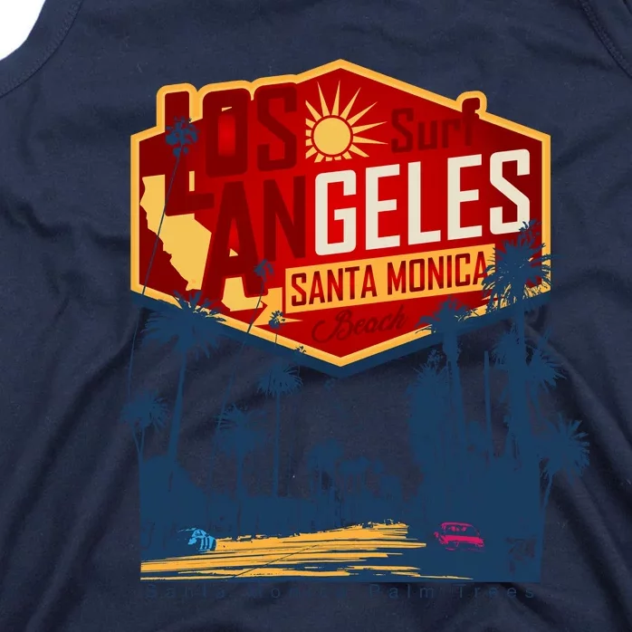 Santa Monica LA Los Angeles Retro Surf Beach Tank Top