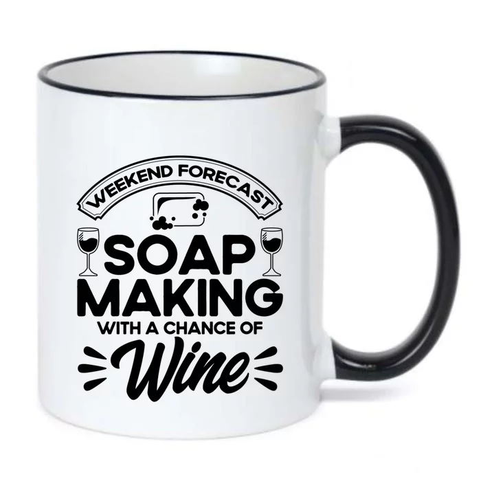 Soap Making Lovers Weekend Forecast Soap Maker Gift Black Color Changing Mug