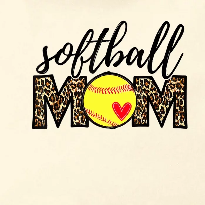 Softball Mom Leopard Funny Baseball Mom Mother's Day Zip Tote Bag