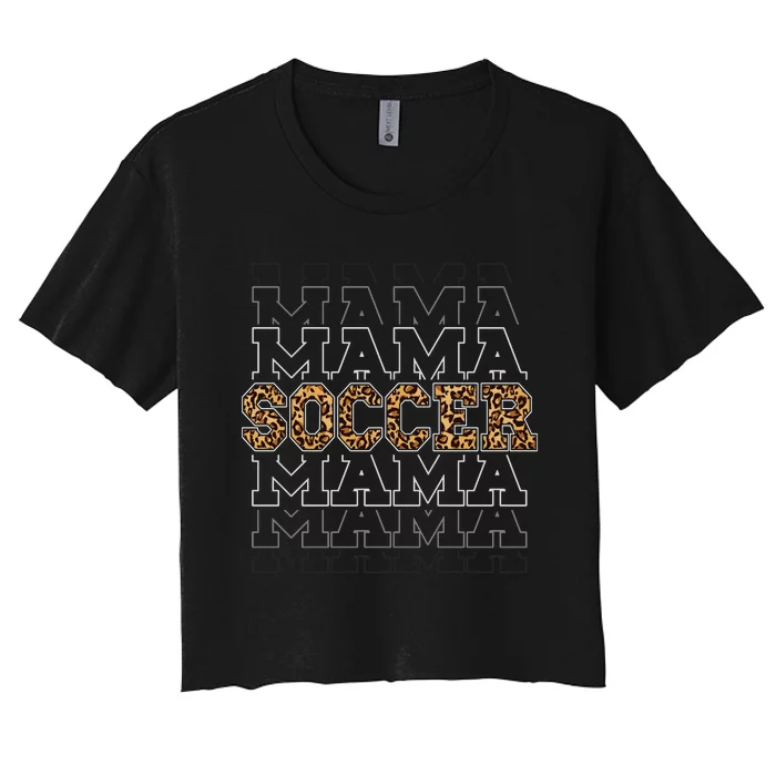 Soccer Mama Leopard Print Boho Women's Crop Top Tee