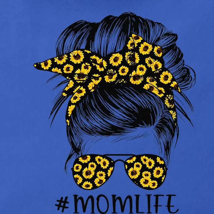 Sunflowers Mom Life Messy Bun Hair Sunglasses MotherS Day Zip Tote Bag