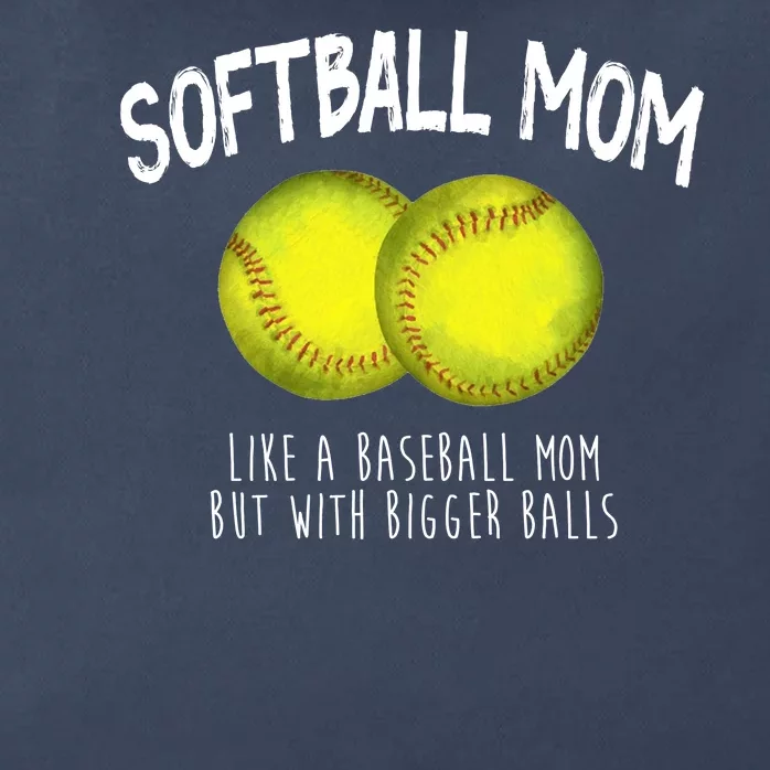 Softball Mom Like A Baseball Mom With Bigger Balls Funny Zip Tote Bag