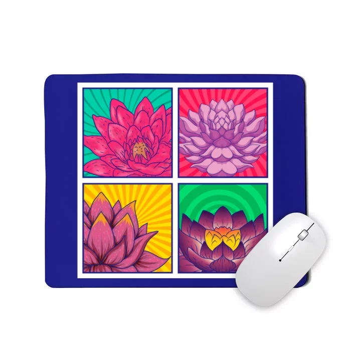 Spiritual Meditation Lotus Flower Blossom Yoga Pop Art Lotus Gift Mousepad