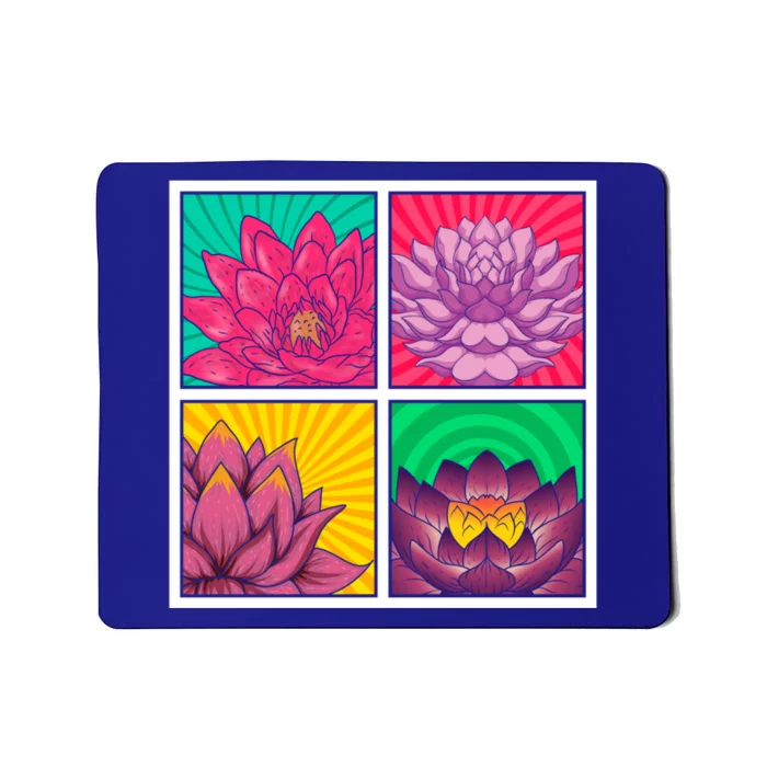 Spiritual Meditation Lotus Flower Blossom Yoga Pop Art Lotus Gift Mousepad