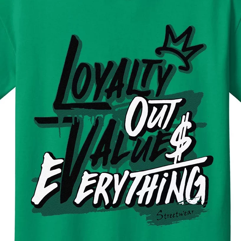 Streetwear Money Loser Lover Matching Oxidized Green 4s Kids T-Shirt