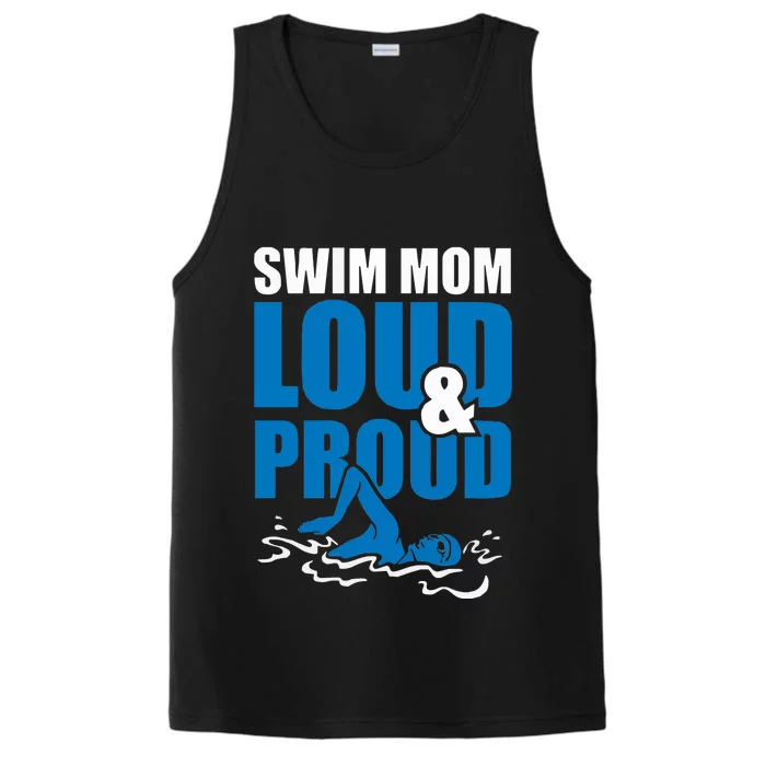 Swim Mom Loud And Proud Sports Athlete Athletic Performance Tank