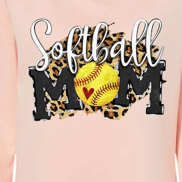 Softball Mom Leopard Funny Baseball Mom MotherS Day 2024 Womens California Wash Sweatshirt