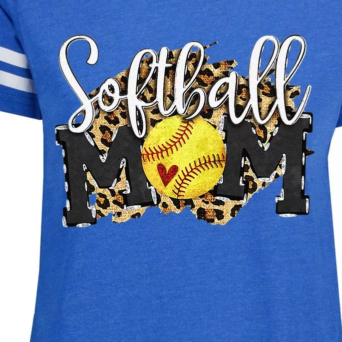 Softball Mom Leopard Funny Baseball Mom MotherS Day 2024 Enza Ladies Jersey Football T-Shirt