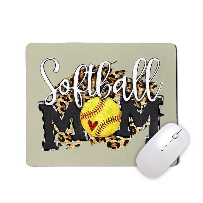 Softball Mom Leopard Funny Baseball Mom MotherS Day 2024 Mousepad