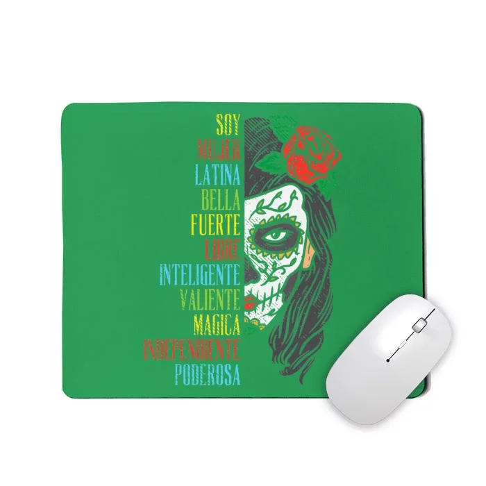 Soy Mujer Latina Sugar Skull  Cinco De Mayo Mousepad