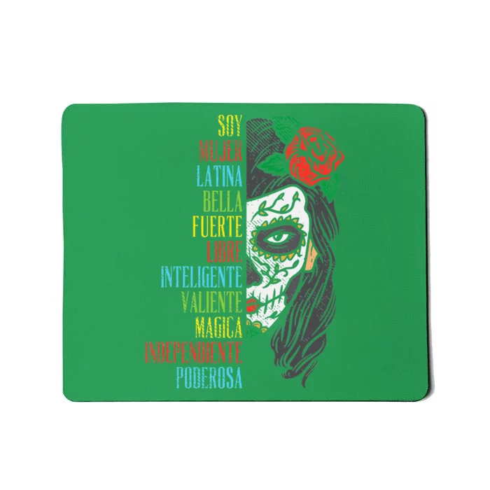 Soy Mujer Latina Sugar Skull  Cinco De Mayo Mousepad