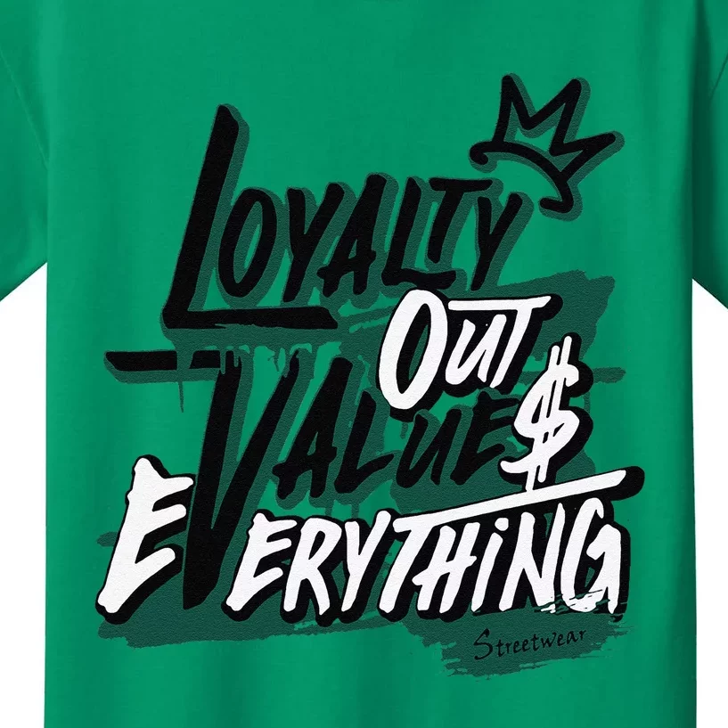 Streetwear Money Lover Matching Oxidized Green 4s Kids T-Shirt