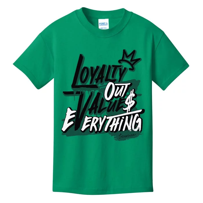 Streetwear Money Lover Matching Oxidized Green 4s Kids T-Shirt