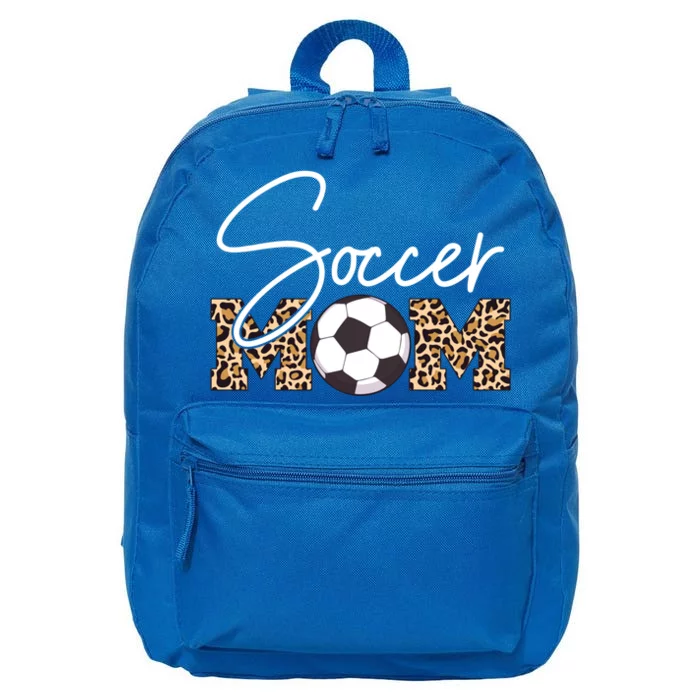 Soccer Mom Leopard Print Ball Great Gift 16 in Basic Backpack