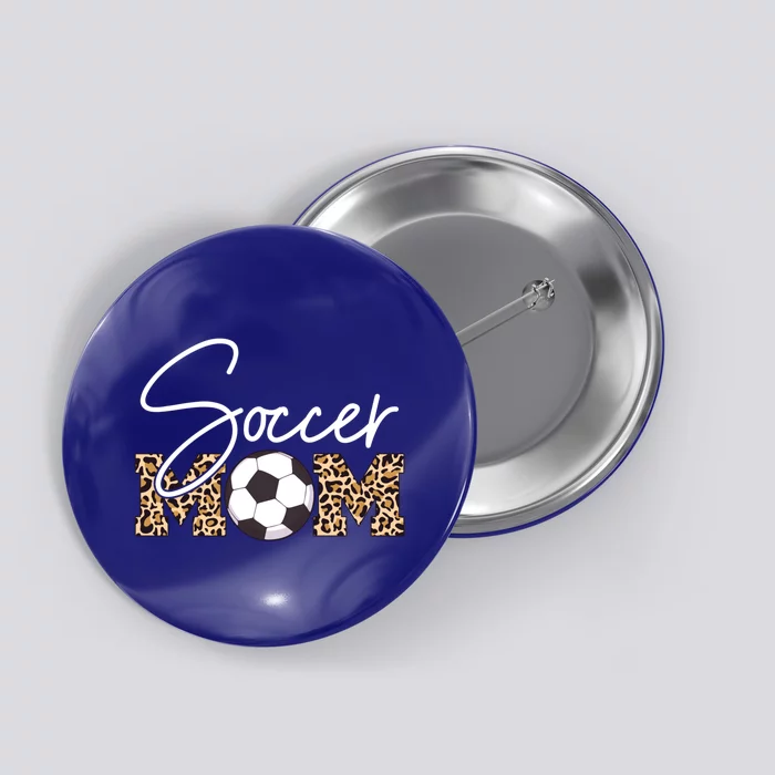 Soccer Mom Leopard Print Ball Gift Button