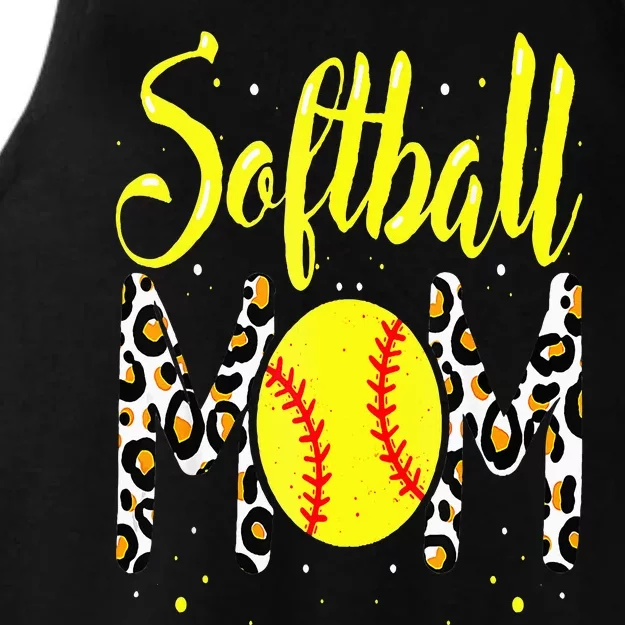 Softball Mom Leopard Funny Baseball Mom MotherS Day Ladies Tri-Blend Wicking Tank