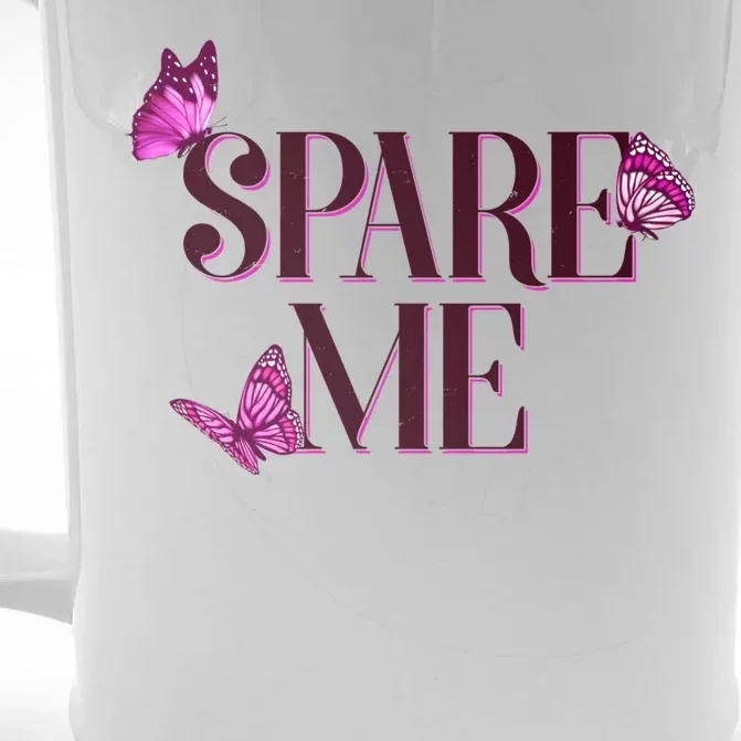 Spare Me Leah Reality Show Meme Butterflies Front & Back Beer Stein