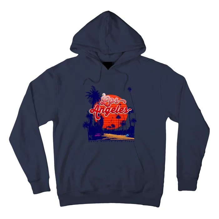 Santa Monica Los Angeles Palm Trees Scenic Hoodie