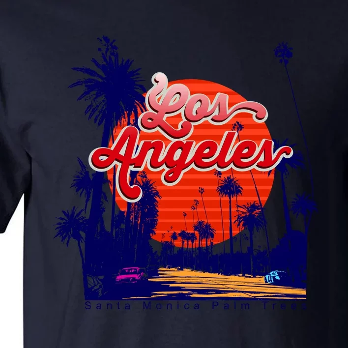 Santa Monica Los Angeles Palm Trees Scenic Tall T-Shirt