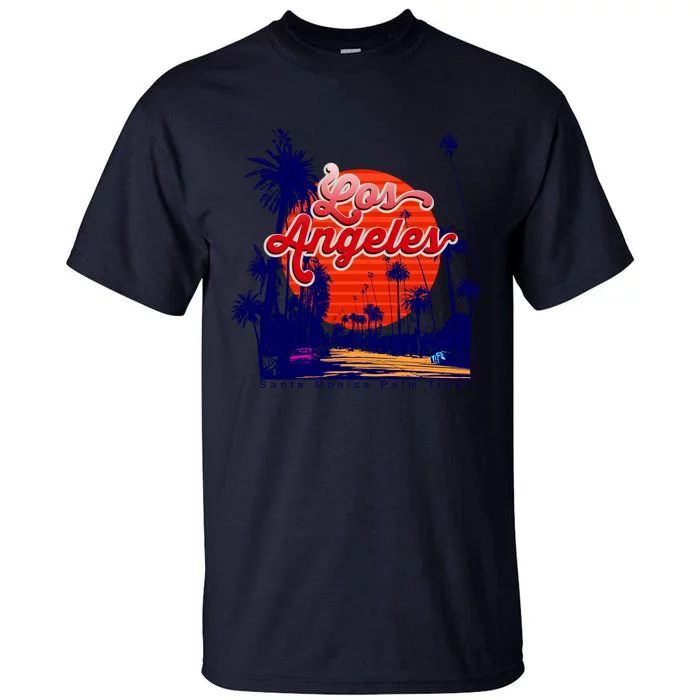 Santa Monica Los Angeles Palm Trees Scenic Tall T-Shirt