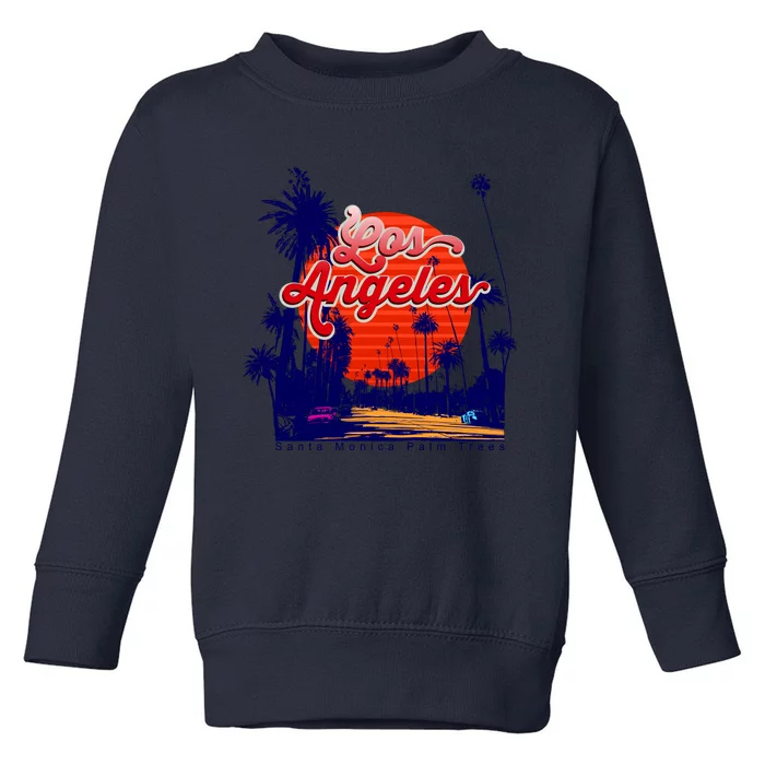 Santa Monica Los Angeles Palm Trees Scenic Toddler Sweatshirt