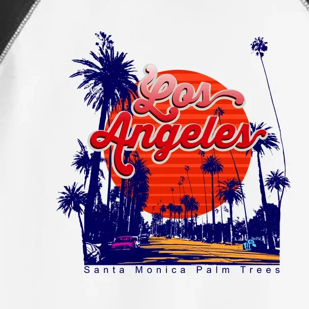 Santa Monica Los Angeles Palm Trees Scenic Toddler Fine Jersey T-Shirt