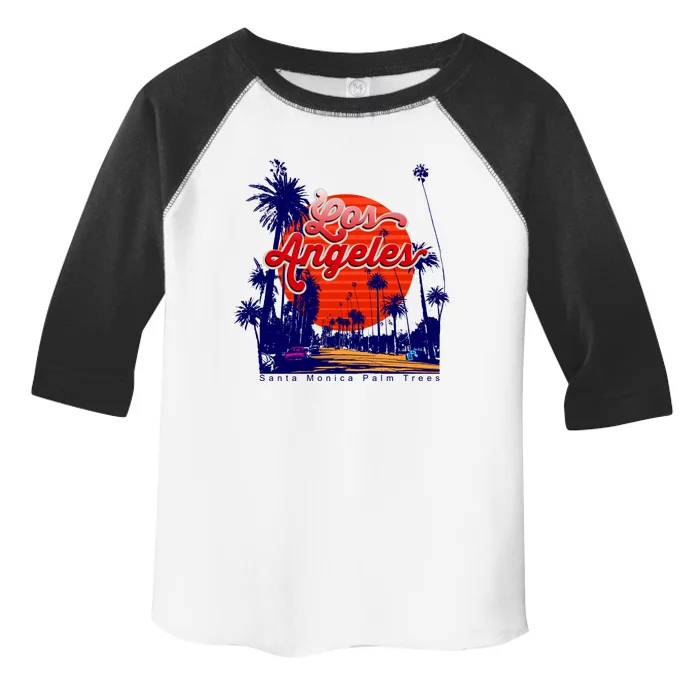 Santa Monica Los Angeles Palm Trees Scenic Toddler Fine Jersey T-Shirt