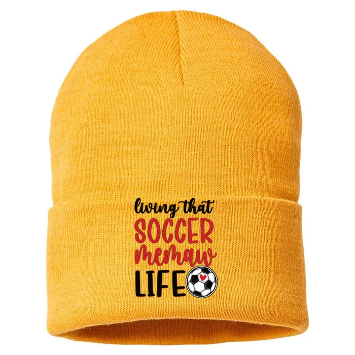 Soccer Memaw Life Soccer Grandma Memaw Meaningful Gift Sustainable Knit Beanie