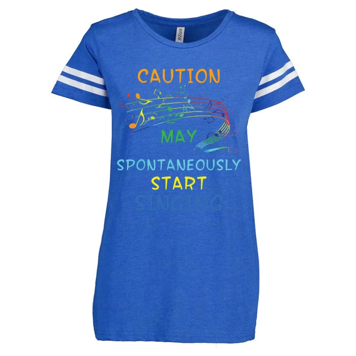 Singing Music Lover T Gift Caution May Start Singing Enza Ladies Jersey Football T-Shirt