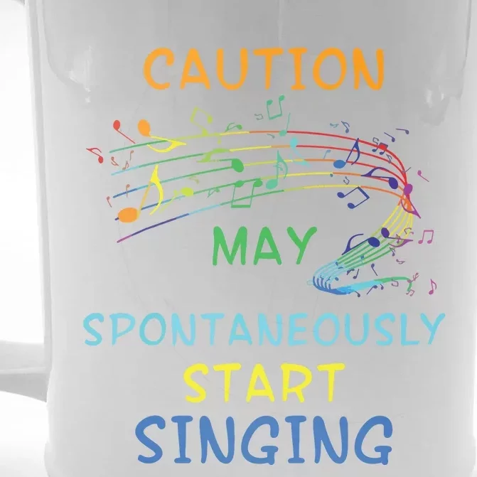 Singing Music Lover T Gift Caution May Start Singing Front & Back Beer Stein