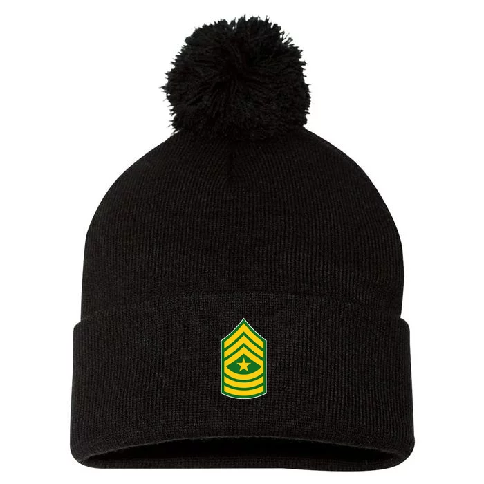 Sergeant Major Military Badge Pom Pom 12in Knit Beanie