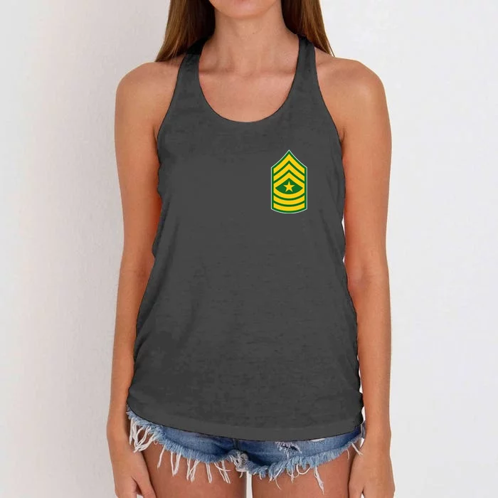 Sergeant Major Military Badge Women's Knotted Racerback Tank