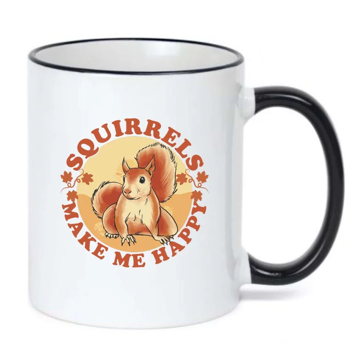 Squirrels Make Me Happy | Squirrel Lover Gift Black Color Changing Mug